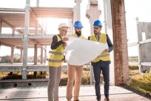 engineers at construction site