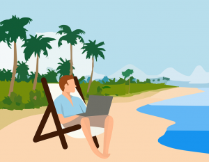 traveler laptop illustration