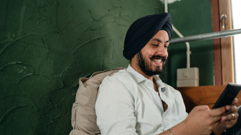 man using phone